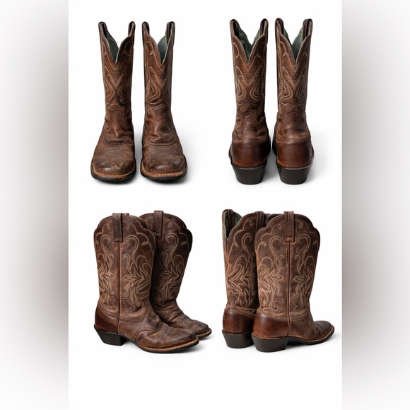 Ariat Brown Distressed Leather Cowboy Boots Square Toe Western Size 6B - Picture 5 of 5